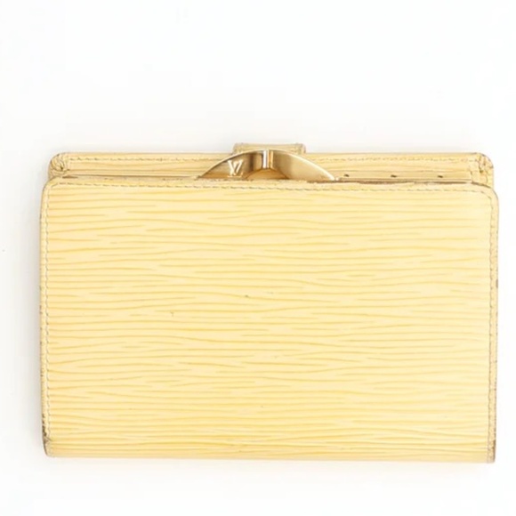 Louis Vuitton Yellow Epi Leather Kiss Lock Bifold Wallet/Coin Purse - Picture 1 of 11